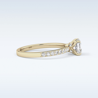 0.86 CT Pave Engagement Ring Featuring Asscher Moissanite 9