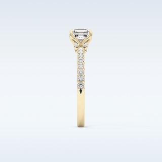 0.86 CT Pave Engagement Ring Featuring Asscher Moissanite 10