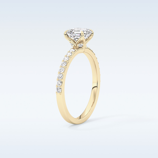 0.86 CT Pave Engagement Ring Featuring Asscher Moissanite 11