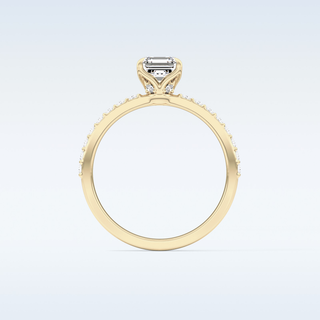 0.86 CT Pave Engagement Ring Featuring Asscher Moissanite 12