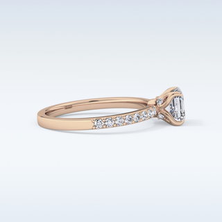 0.86 CT Pave Engagement Ring Featuring Asscher Moissanite 15