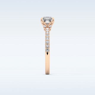 0.86 CT Pave Engagement Ring Featuring Asscher Moissanite 16
