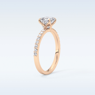 0.86 CT Pave Engagement Ring Featuring Asscher Moissanite 17