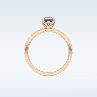 0.86 CT Pave Engagement Ring Featuring Asscher Moissanite 18