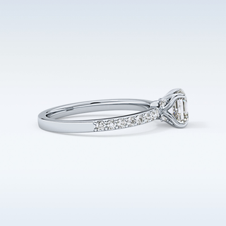 0.86 CT Pave Engagement Ring Featuring Asscher Moissanite 6