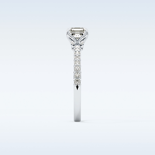 0.86 CT Pave Engagement Ring Featuring Asscher Moissanite 3