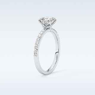 0.86 CT Pave Engagement Ring Featuring Asscher Moissanite 4
