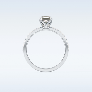 0.86 CT Pave Engagement Ring Featuring Asscher Moissanite 5