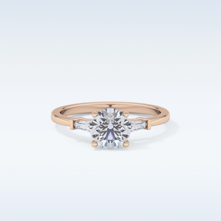 Elegant 1.03 CT Three Stones Engagement Ring Featuring Round Moissanite