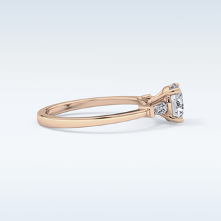 Elegant 1.03 CT Three Stones Engagement Ring Featuring Round Moissanite