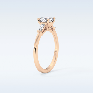 Elegant 1.03 CT Three Stones Engagement Ring Featuring Round Moissanite
