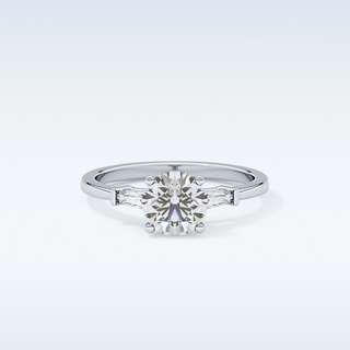 Elegant 1.03 CT Three Stones Engagement Ring Featuring Round Moissanite