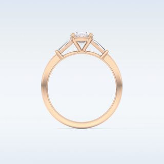 Elegant 0.83 CT Three Stones Engagement Ring Featuring Oval Moissanite