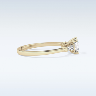 Elegant 0.74 CT Three Stones Engagement Ring Featuring Cushion Moissanite