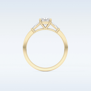 Elegant 0.74 CT Three Stones Engagement Ring Featuring Cushion Moissanite
