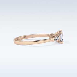 Elegant 0.74 CT Three Stones Engagement Ring Featuring Cushion Moissanite