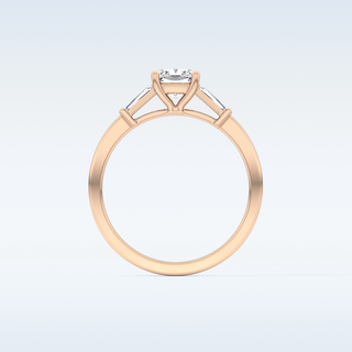 Elegant 0.74 CT Three Stones Engagement Ring Featuring Cushion Moissanite
