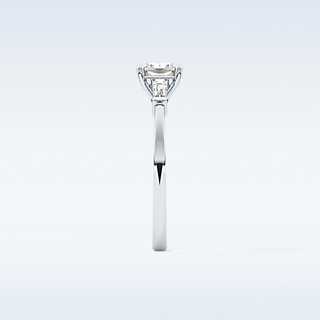 Elegant 0.74 CT Three Stones Engagement Ring Featuring Cushion Moissanite