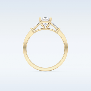 Elegant 0.78 CT Three Stones Engagement Ring Featuring Princess Moissanite