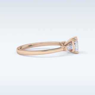 Elegant 0.78 CT Three Stones Engagement Ring Featuring Princess Moissanite