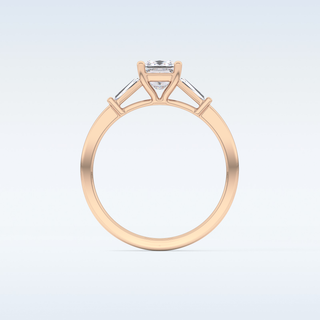 Elegant 0.78 CT Three Stones Engagement Ring Featuring Princess Moissanite