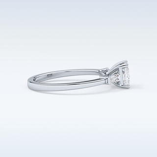 Elegant 0.78 CT Three Stones Engagement Ring Featuring Princess Moissanite