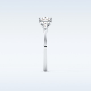 Elegant 0.78 CT Three Stones Engagement Ring Featuring Princess Moissanite