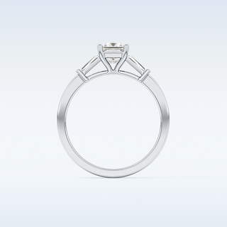 Elegant 0.78 CT Three Stones Engagement Ring Featuring Princess Moissanite