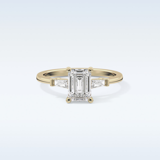 Elegant 1.02 CT Three Stones Engagement Ring Featuring Emerald Moissanite
