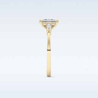 Elegant 1.02 CT Three Stones Engagement Ring Featuring Emerald Moissanite