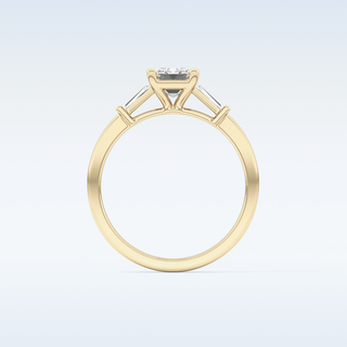 Elegant 1.02 CT Three Stones Engagement Ring Featuring Emerald Moissanite