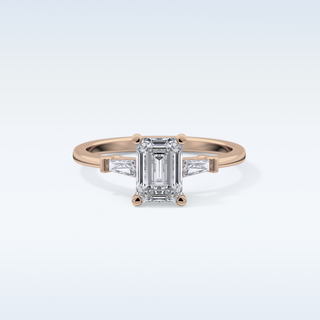 Elegant 1.02 CT Three Stones Engagement Ring Featuring Emerald Moissanite