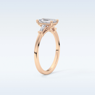 Elegant 1.02 CT Three Stones Engagement Ring Featuring Emerald Moissanite