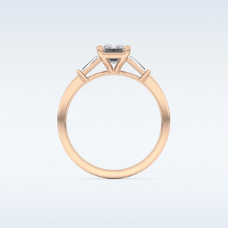 Elegant 1.02 CT Three Stones Engagement Ring Featuring Emerald Moissanite