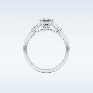 Elegant 1.02 CT Three Stones Engagement Ring Featuring Emerald Moissanite