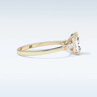 Elegant 1.21 CT Three Stones Engagement Ring Featuring Radiant Moissanite