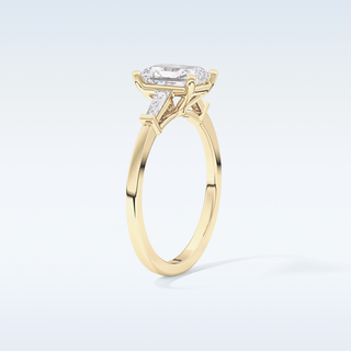 Elegant 1.21 CT Three Stones Engagement Ring Featuring Radiant Moissanite
