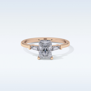 Elegant 1.21 CT Three Stones Engagement Ring Featuring Radiant Moissanite