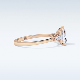 Elegant 1.21 CT Three Stones Engagement Ring Featuring Radiant Moissanite