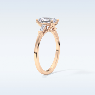 Elegant 1.21 CT Three Stones Engagement Ring Featuring Radiant Moissanite