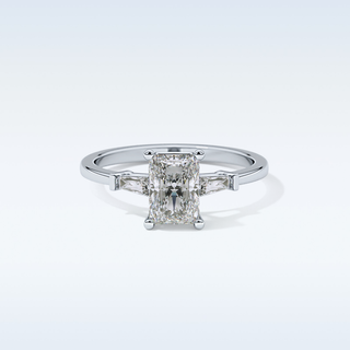 Elegant 1.21 CT Three Stones Engagement Ring Featuring Radiant Moissanite