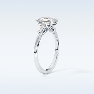 Elegant 1.21 CT Three Stones Engagement Ring Featuring Radiant Moissanite