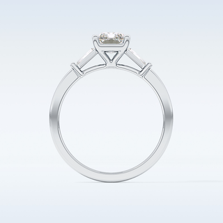 Elegant 1.21 CT Three Stones Engagement Ring Featuring Radiant Moissanite