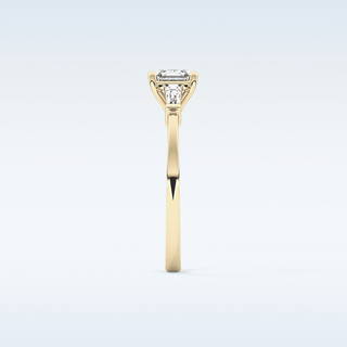 Elegant 0.65 CT Three Stones Engagement Ring Featuring Asscher Moissanite 10