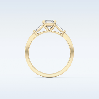 Elegant 0.65 CT Three Stones Engagement Ring Featuring Asscher Moissanite 12