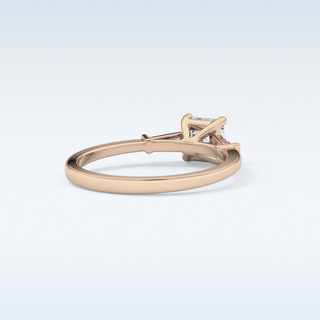 Elegant 0.65 CT Three Stones Engagement Ring Featuring Asscher Moissanite 14
