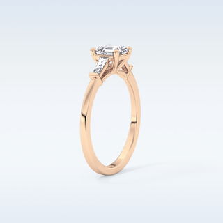 Elegant 0.65 CT Three Stones Engagement Ring Featuring Asscher Moissanite 17