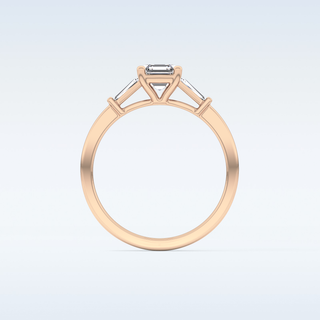 Elegant 0.65 CT Three Stones Engagement Ring Featuring Asscher Moissanite 18