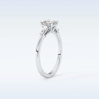 Elegant 0.65 CT Three Stones Engagement Ring Featuring Asscher Moissanite 4