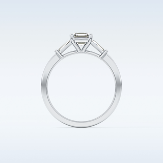 Elegant 0.65 CT Three Stones Engagement Ring Featuring Asscher Moissanite 5